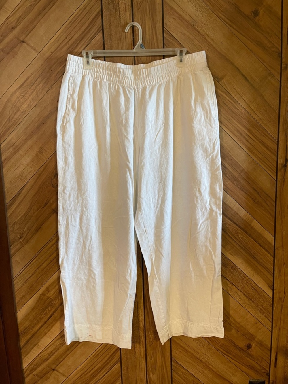 Old Navy Women’s XL White High Rise Wide Leg Linen Blend Summer Beach Pants - Picture 2 of 10